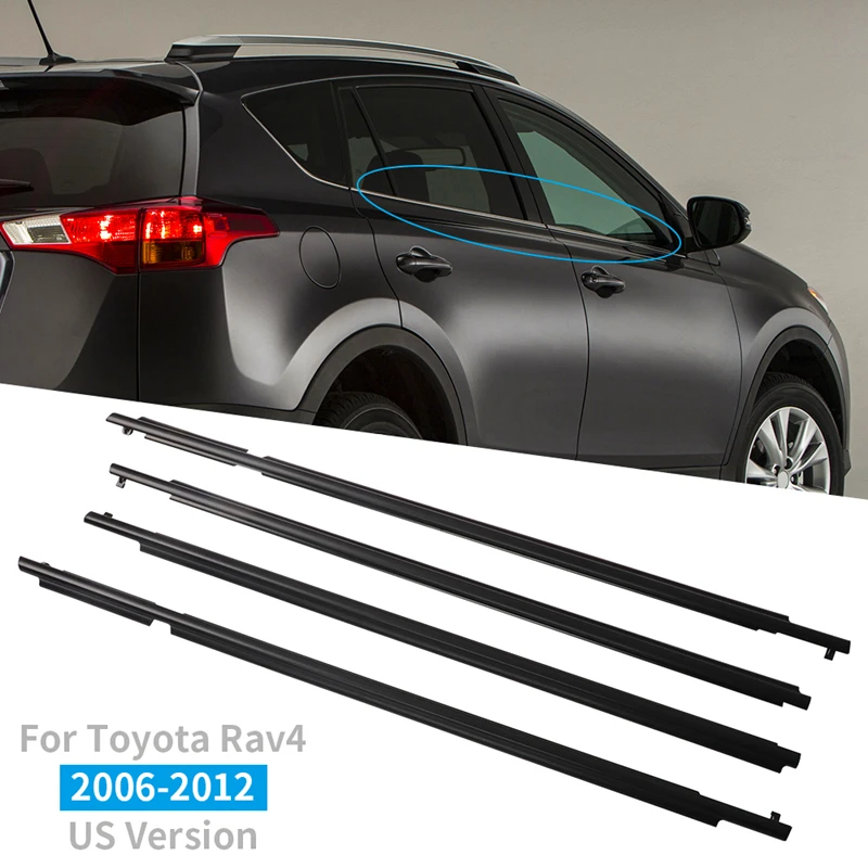 Outer Windows Rubber Weatherstrip For Toyota Rav4 US 2006 2007 2008 2009 2010 2011 2012 Waterproof Pressure Strip Sealing Strip