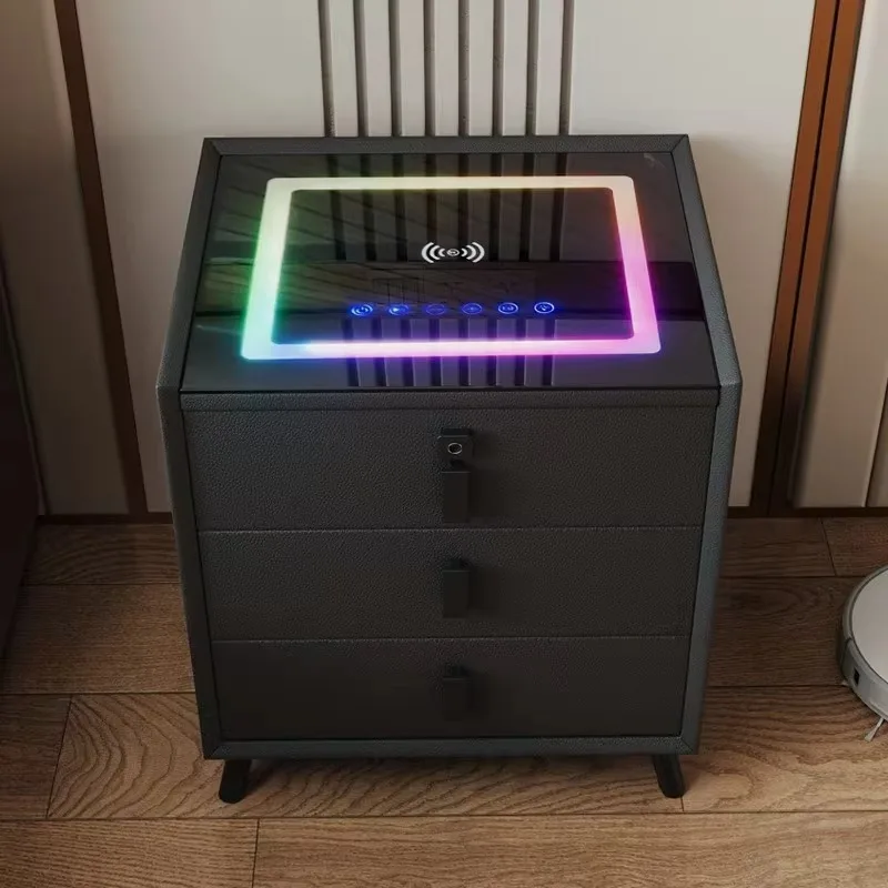 

Smart bedside table wireless charging bluetooth speaker locker smart bedside table drawer