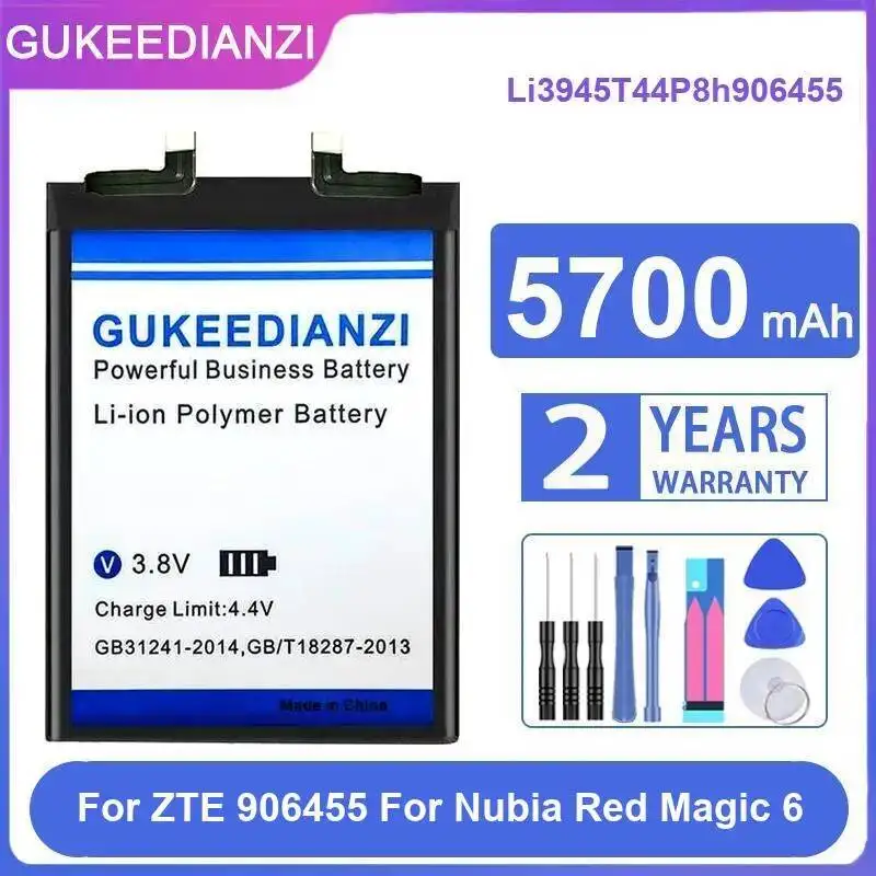 

Long-Lasting Performance Li3945t44p8h906455 For Zte Nubia Red Magic 6 906455 Mobile Phone Battery 5700Mah
