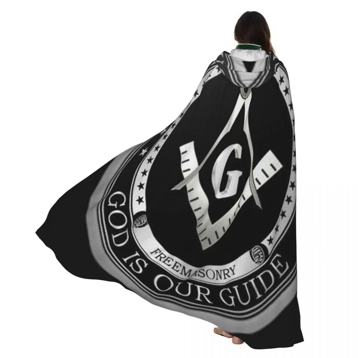 

Плащ для взрослых, накидка с капюшоном, масонский масон, черный средневековый костюм, ведьма, Викка, вампир, эльф, Пурим, карнавальная вечеринка