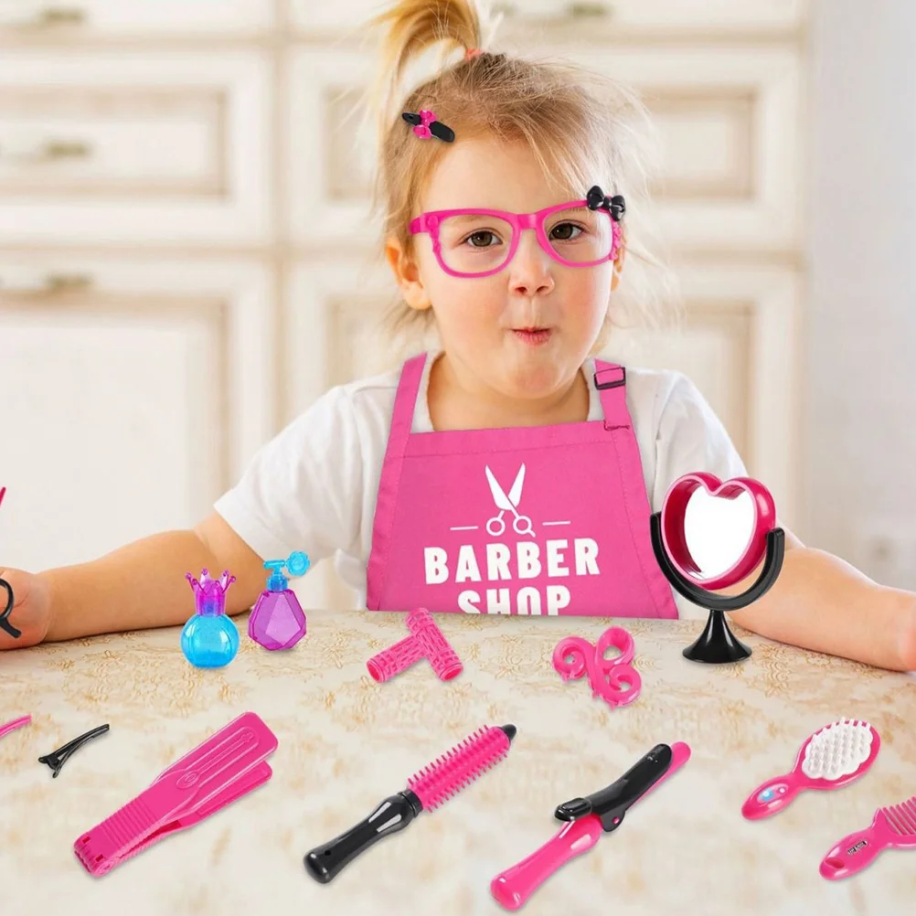 Hairdressing Tools Toys Salon Kids Pretend Kit Barber For Playset Toddlers