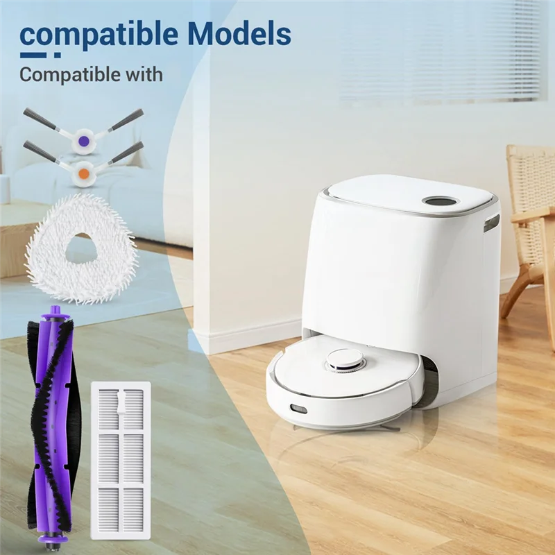 AT19-Narwal Freo 로봇 진공 청소기용 교체 부품 키트-메인 롤러 브러시, Hepa 필터, 걸레 패드 및 사이드 브러시 액세서리