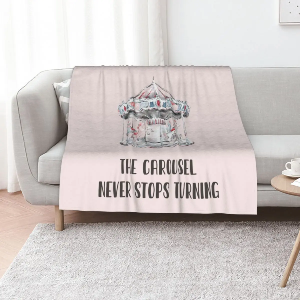 The carousel never stops turning Throw Blanket Travel Nap Hair Blankets For Bed christmas decoration For Sofa Thin Blankets