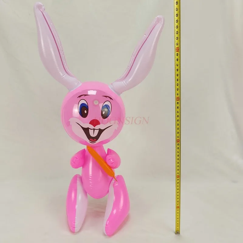 Large Pvc Toys Inflatable Animals 2-4 Years Lovely Radish Rabbits Kindergarten Children\'s Toy Funny Birthday Party Gifts 2021