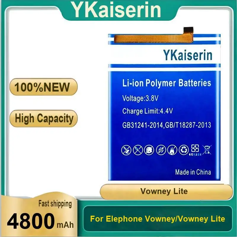 Сменный аккумулятор мобильного телефона 4800 мАч для Elephone Vowney Lite, надежная замена Сменный аккумулятор мобильного телефона 4800 мАч для Elephone Vowney Lite, надежная замена