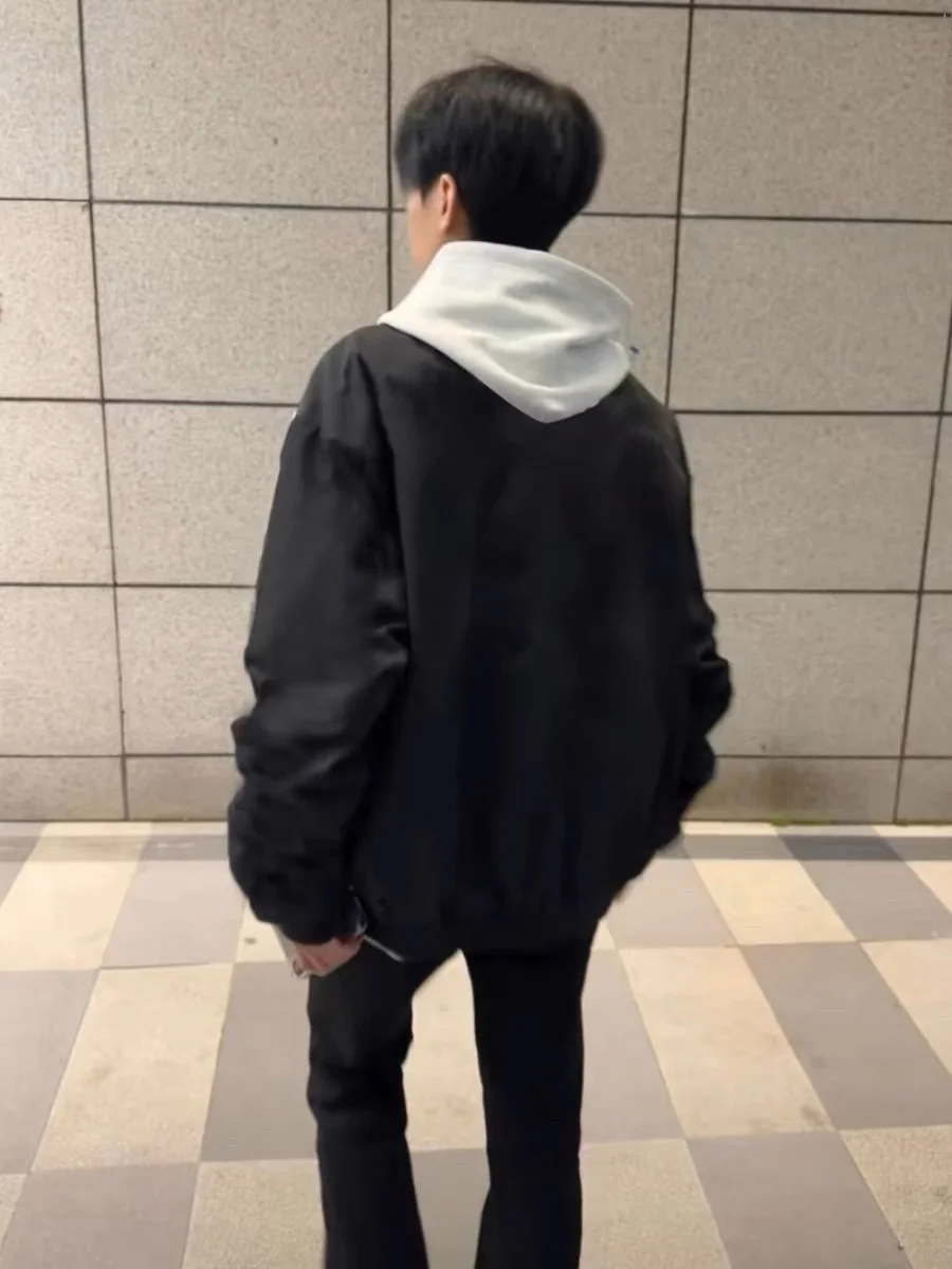 

Retro American Bla Pilot Jaet Men's Spring Autumn High Street Hiphop Trendy Baseball Outfit Couple's Outerwear