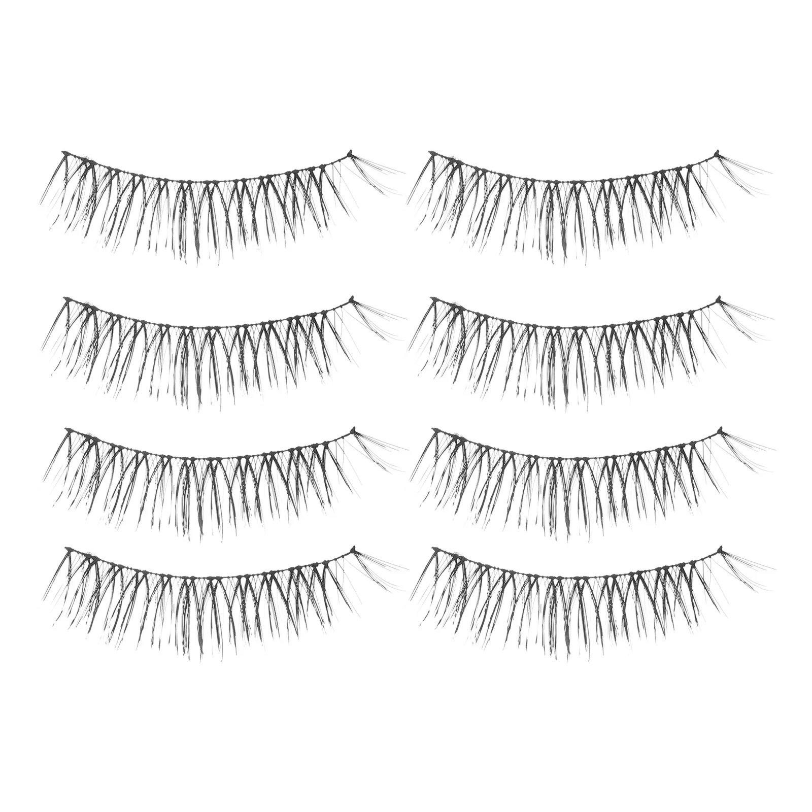4 paia di ciglia finte naturali fatte a mano in fibra ciglia finte lunghe e spesse per trucco quotidiano per feste Estensione degli occhi Ciglia finte
