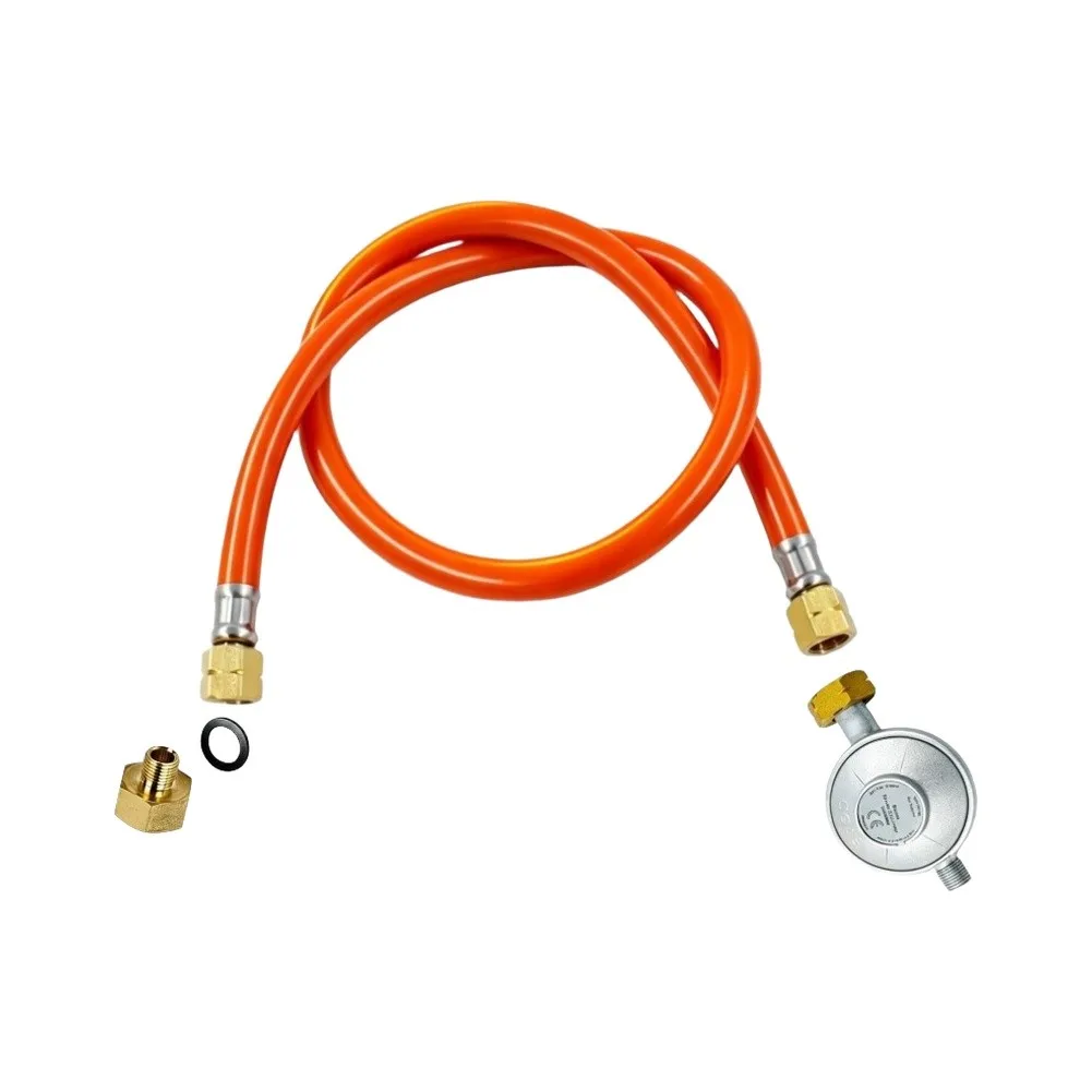 Pressure Reducer with 1.5m Hose for Gas Appliances Including Grills Ovens Water Heaters Broilers and Outdoor Cooking Stations