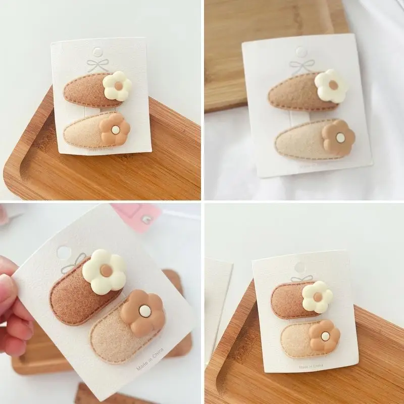 95AE Klip rambut bayi Bunga jepit rambut baret 2 pin rambut untuk gadis bayi fotografi fashion gaya rambut aksesoris