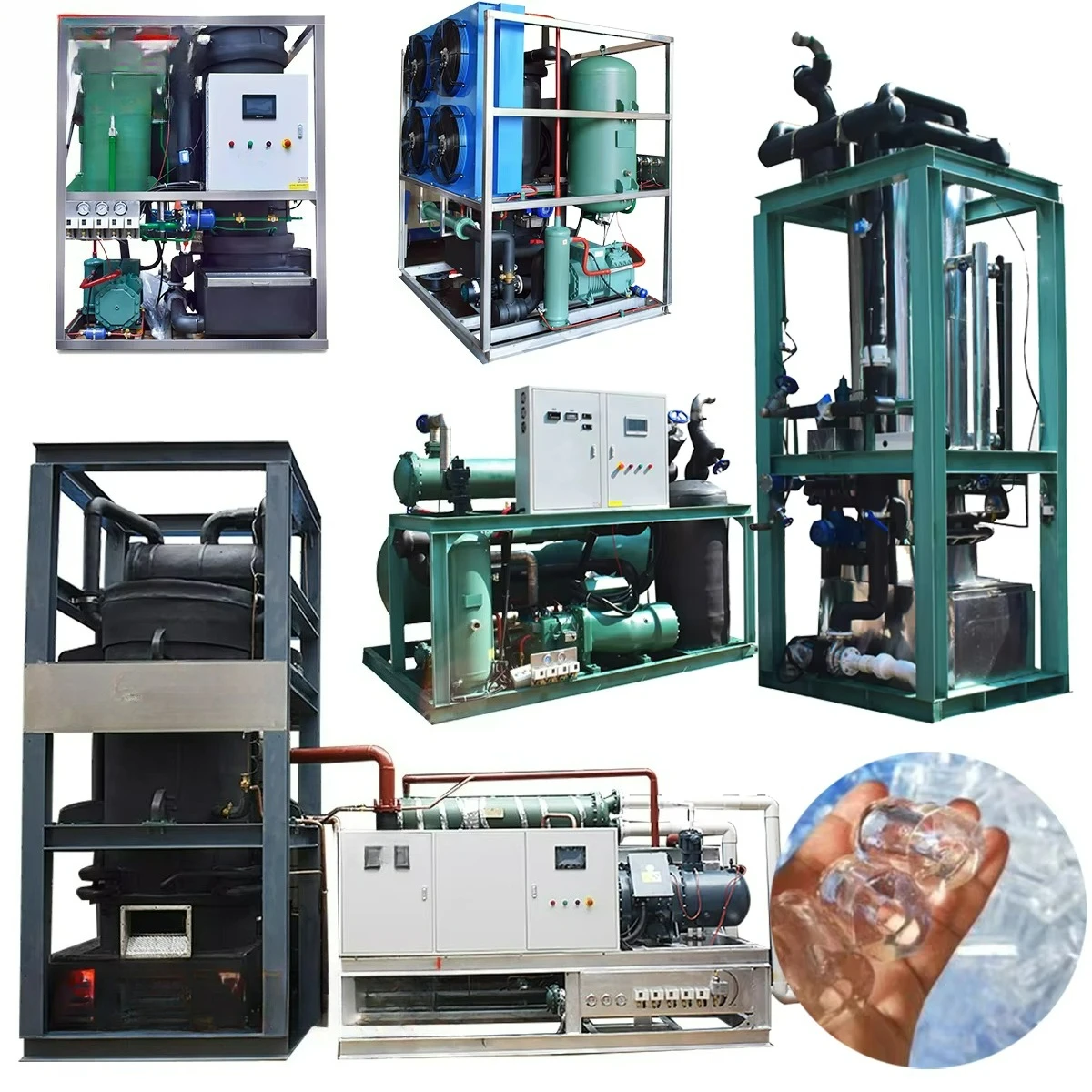 Personalizable 1T 2 toneladas 5 10 15 20 25 30 toneladas Fabricación de hielo de tubo automático Máquina de Fabricación de hielo industrial comercial