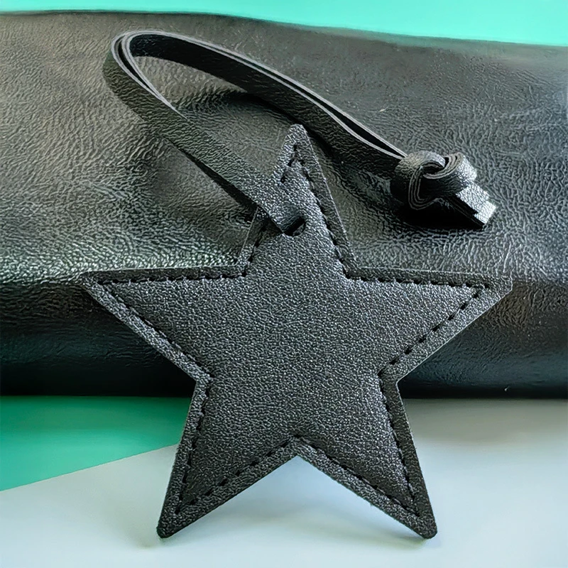 8 cm PU-Leder-Patch, fünfzackiger Stern, Schlüsselanhänger, Stern-Dekoration zum Verschönern von Taschen, Kleidung, Schlüsselband – Detail 10