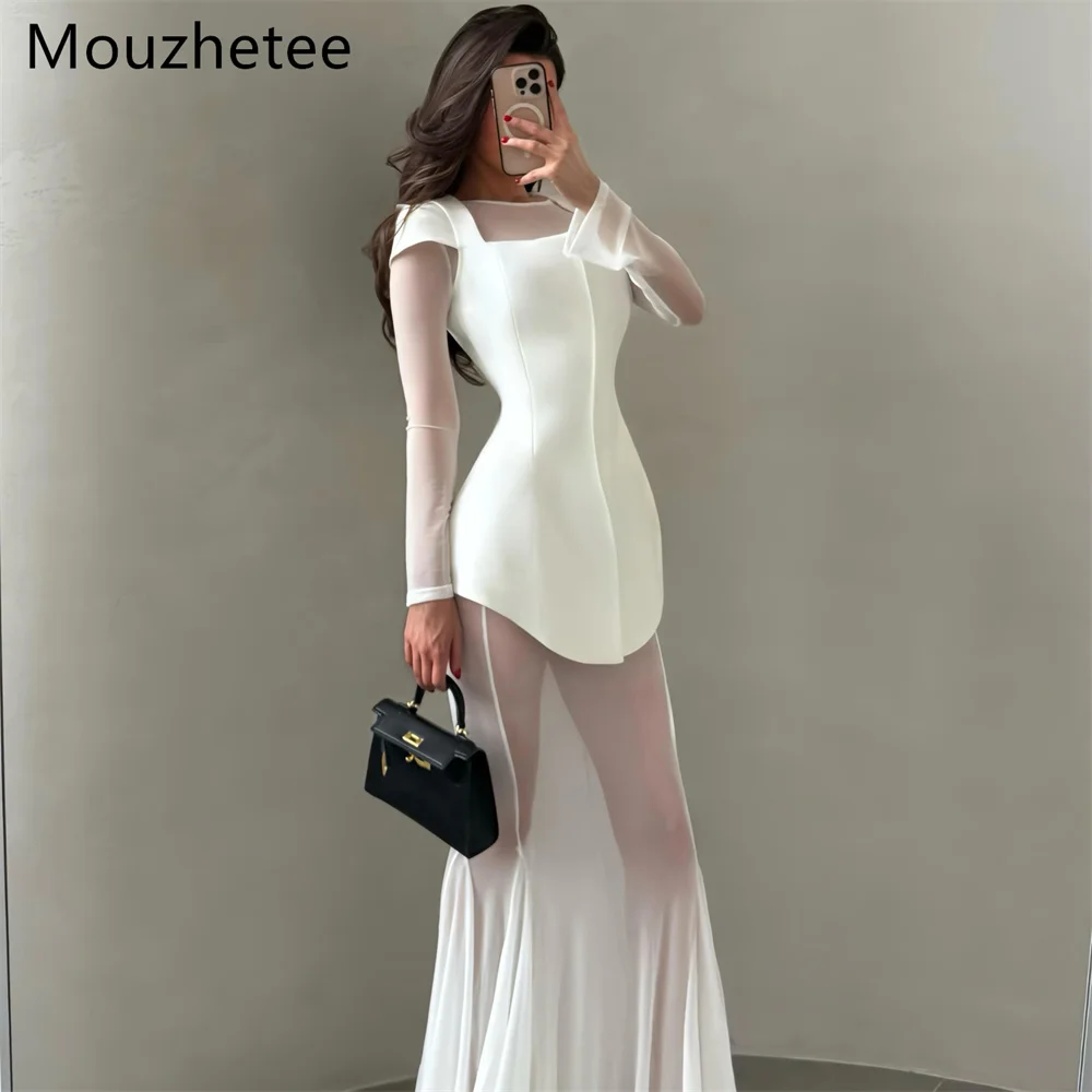 

Booma Mermaid Long Simple Long Sleeve Wedding Dresses Satin Floor-Length Elegant Brides Gown Custom Made 2026