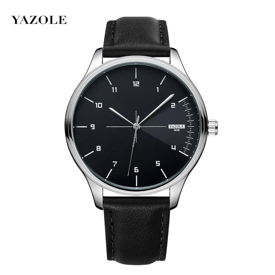 

Классические мужские деловые часы с тонким стальным корпусом и кожаным ремнем - прозрачный легко читаемый циферблат, индивидуальный дизайн, мужские наручные часы