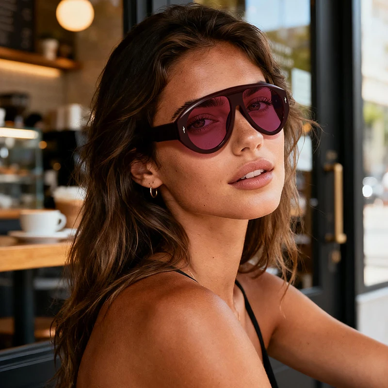 Gafas de sol de aviador de moda para mujer, tendencia 2026, monturas grandes, informales, para viaje, protección UV400, lentes de sol, oculos feminino