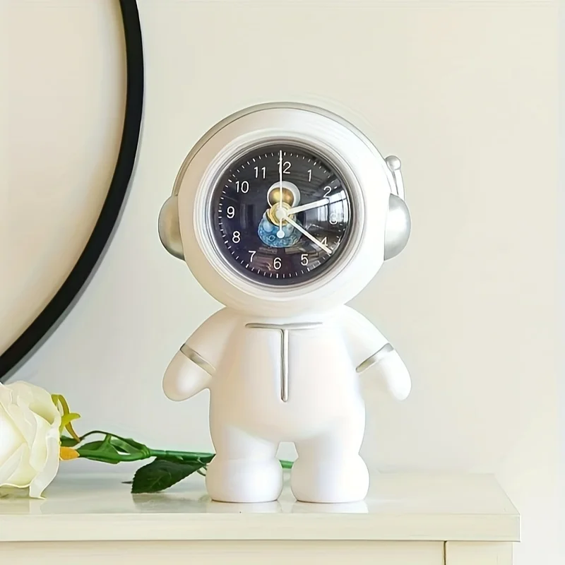 Creative Astronaut Clock Decoration Figure Statue Astronaut Money Can Desktop Decoration Shape Children\'s Gift Home Decoration