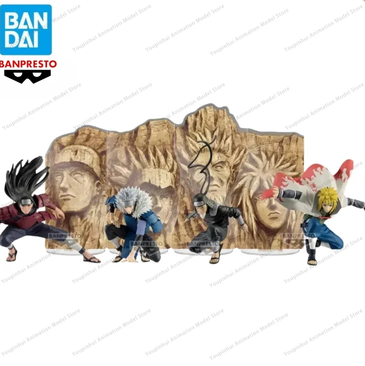 100% Bandai oficial Banpresto Naruto: Shippūden Senju Hashirama Senju Tobirama Sarutobi Hiruzen Namikaze Minato Hokage figuras