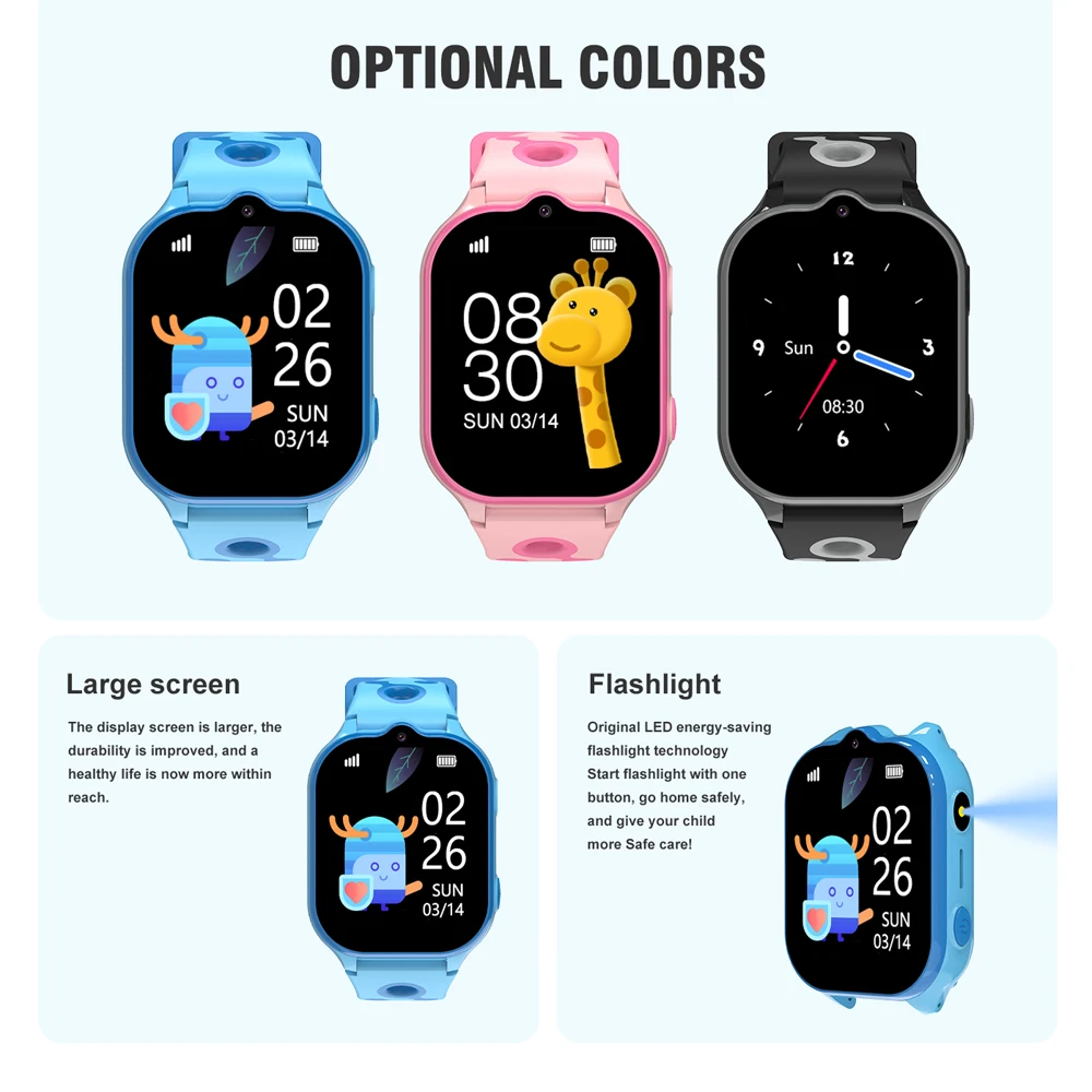 Children Wristwatch Kids Smart Watch 4G GPS Video Call 950mAh Battery SOS Smartwatch Camera Monitor Tracker Location Phone Watch