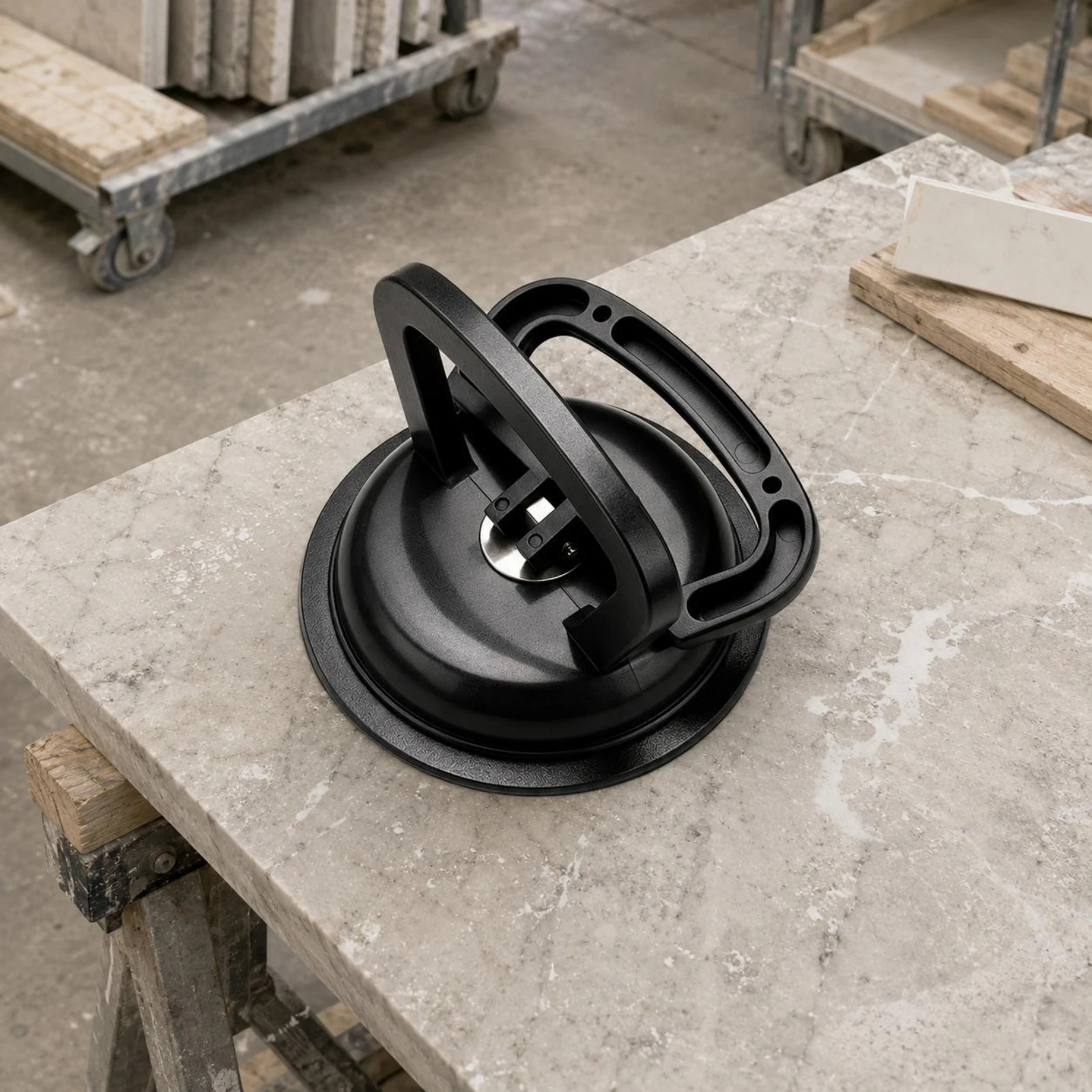 Suction Cup Lifter Lever Operated Glass Lifter Shop Tool Textured Grip Circular Base for Marble Moving