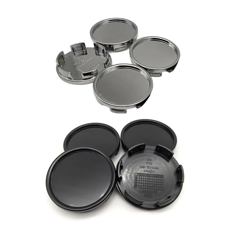 

4-pack Of 58mm ABS Blank Center Caps — Perfect For Covering Wheel Hubs, Giving Your Car A Clean, Finished Look!