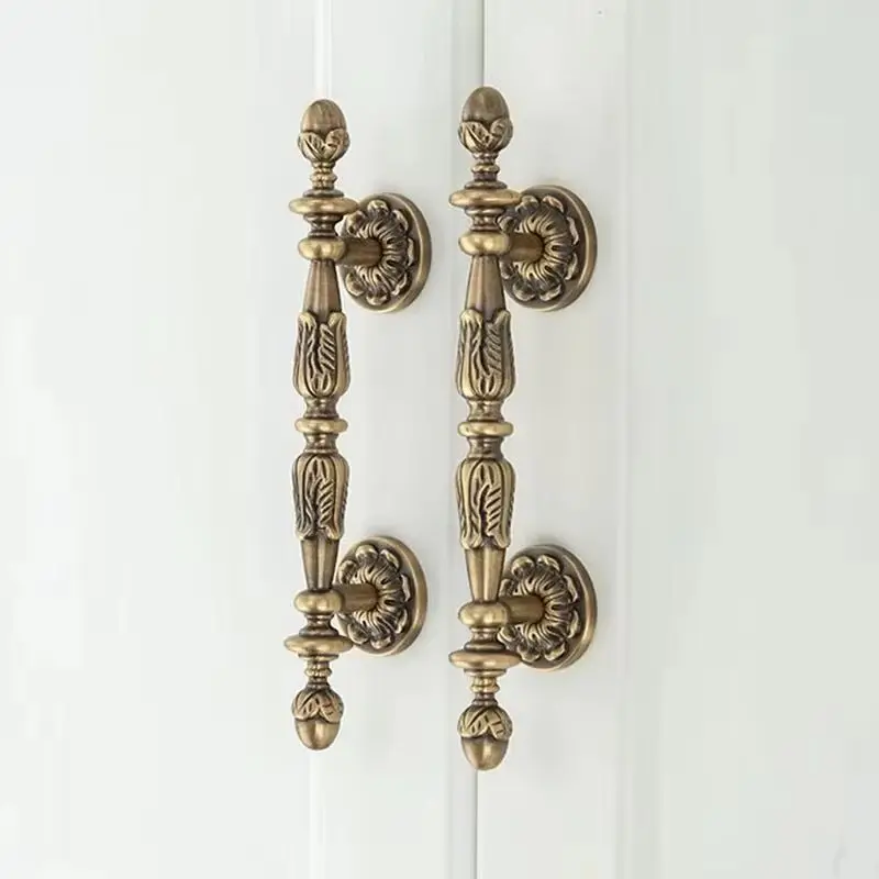 Retro 4PCS Solid Brass Antique Furniture Pulls Handles Drawer Pulls Cupboard Wardrobe Closet Dresser Shoe TV Cabinet Pulls Pens