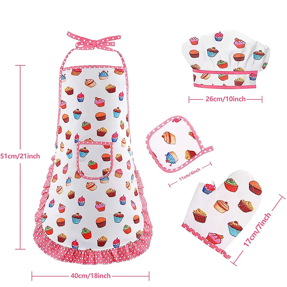 Pretend Play Apron Cooking Tool Model Set Role Play Kitchen Toy Play House Early Education Toys Gifts For Children Kids Girl