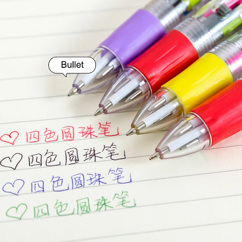 5개 크리스마스 4색 볼펜, 산타클로스 장식, 다채로운 크리스마스 생일 선물, 재미있는 볼펜