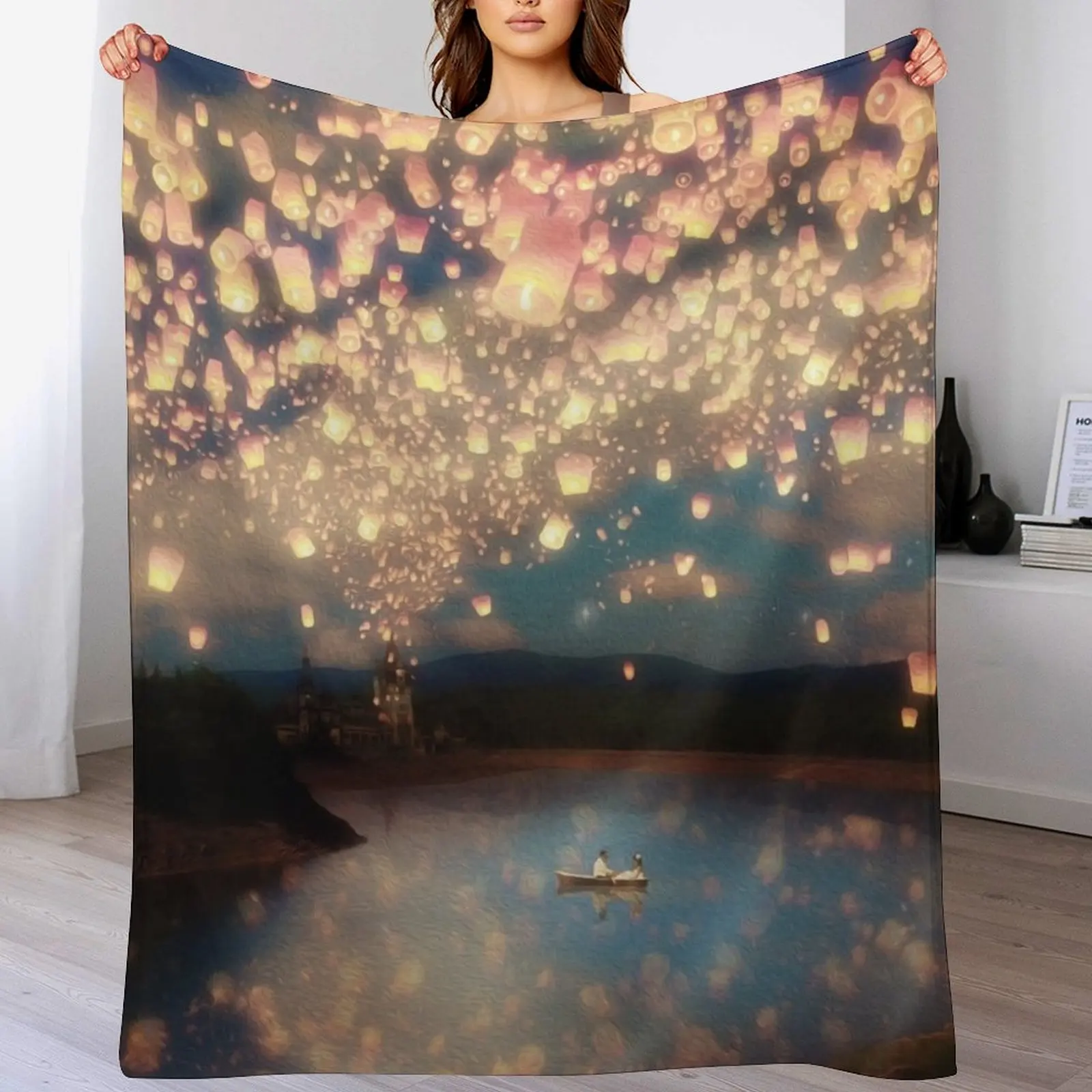 

Wish Lanterns for Love Throw Blanket Luxurious Soft Blanket Holiday Gift for Family