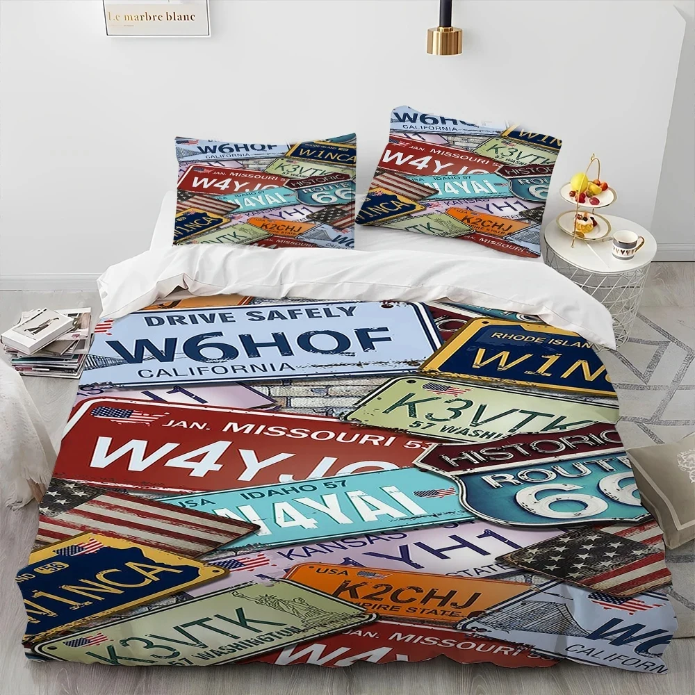 

Historic Route 66,Mother Road,mãe estrada Comforter Bedding Set,Duvet Cover Bed Set Quilt Pillowcase,king Queen Size Bedding Set