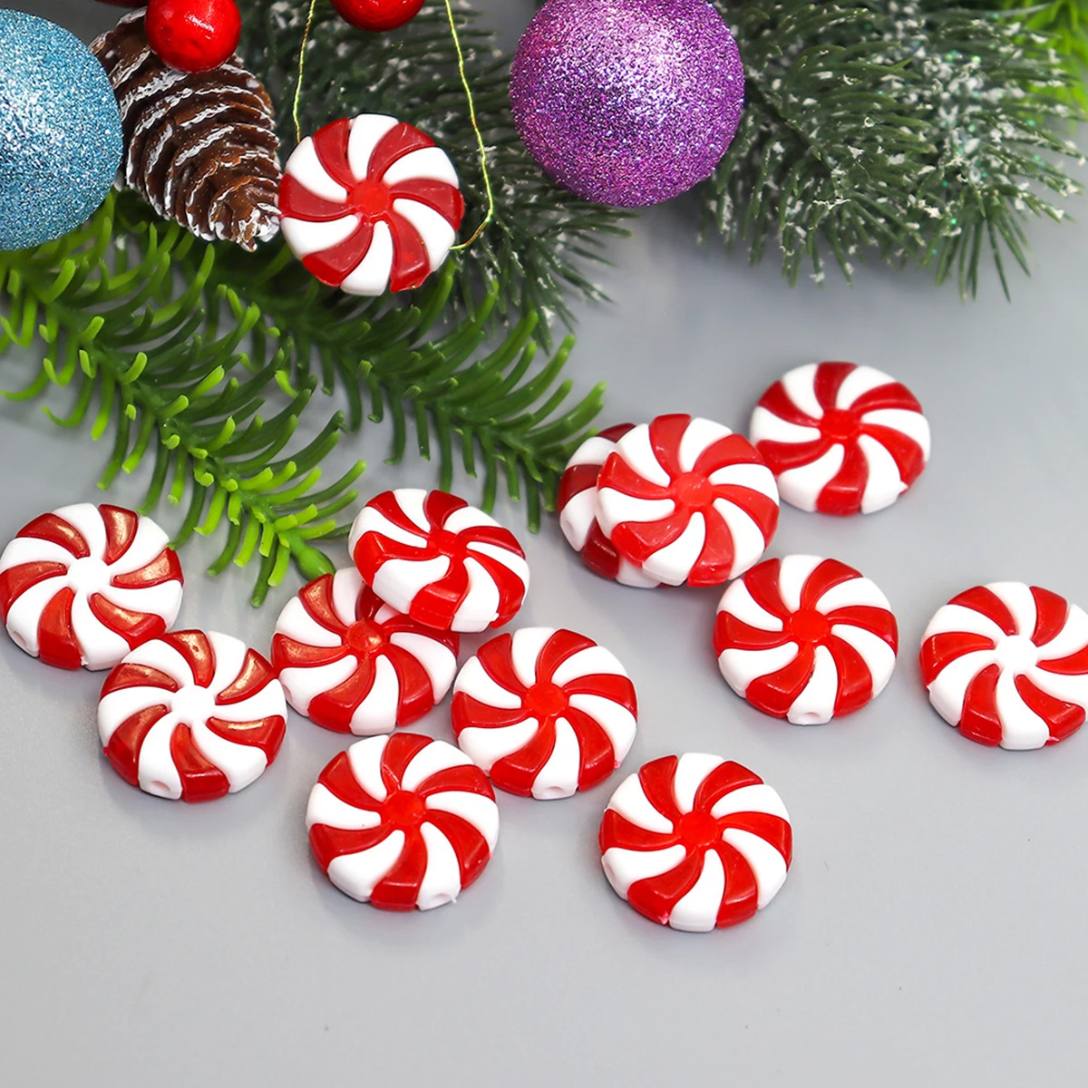 Weihnachtsdekorationen 2024, Kunststoff-Weihnachtsbonbons, hängende Ornamente für Zuhause, Party, Weihnachtsbaum, Dekore, Neujahr, Navidad-Zubehör – Detail 8