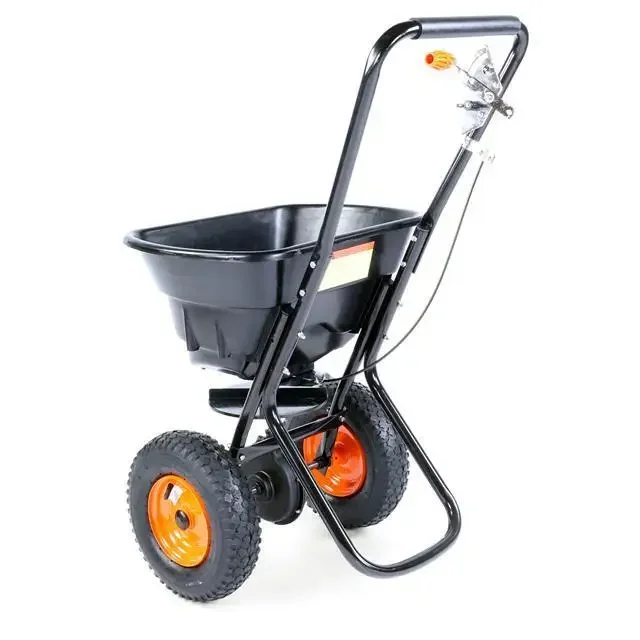 80 LB (36 KG) Deluxe Heavy-Duty Walk-Behind Commercial Broadcast Spreader Pre-Assembled with Pneumatic Tires