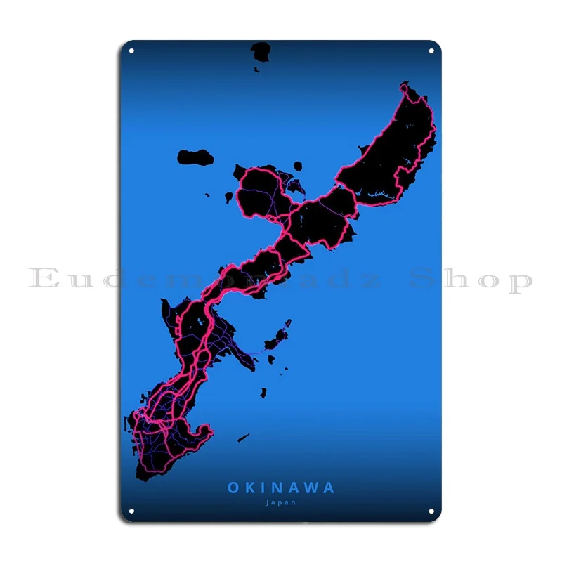 Okinawa Metal Plaque Party Customize Cinema Party Create Tin Sign Poster