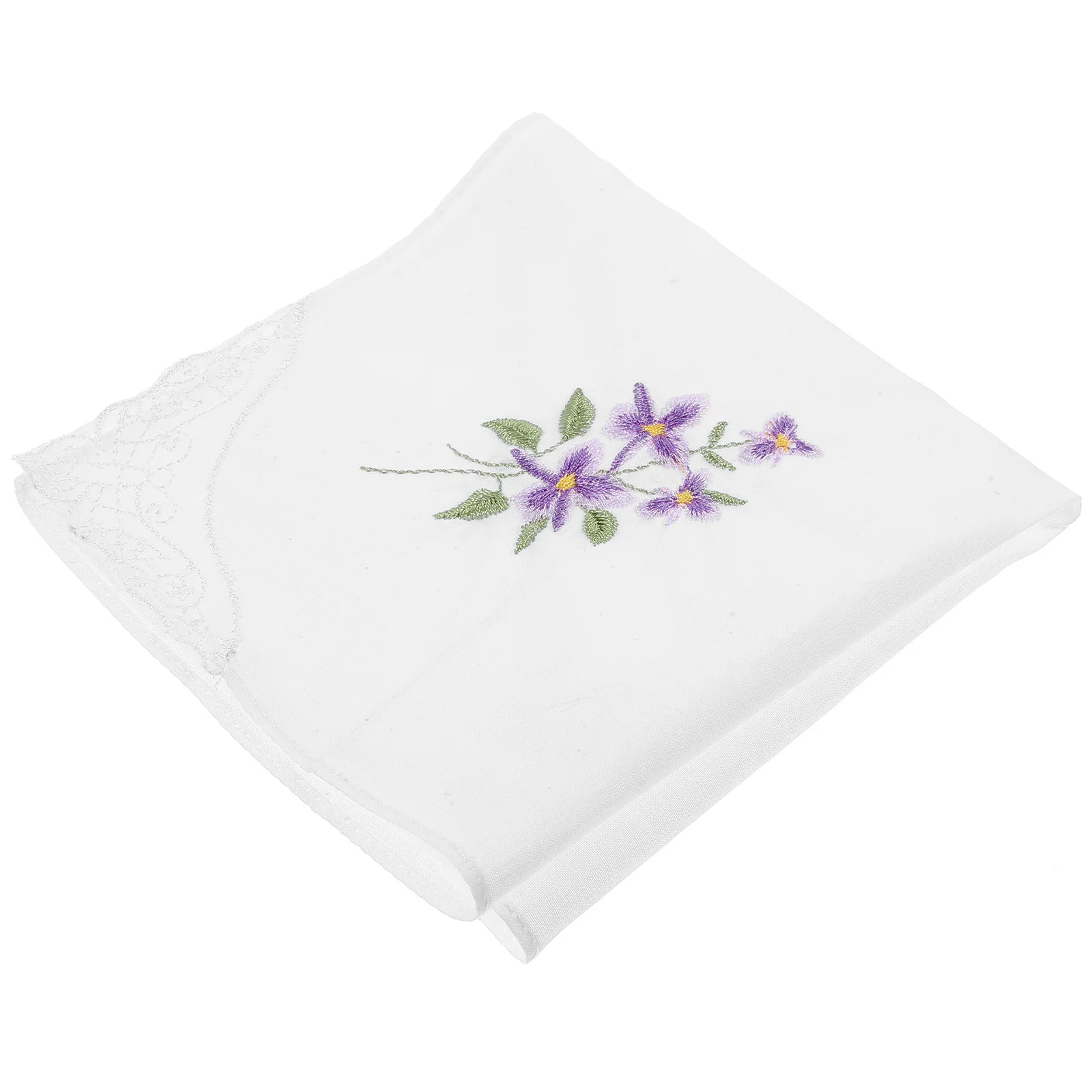 Lenço bordado de algodão renda padrão floral design delicado casamento banquete chá festa lenços para mulher