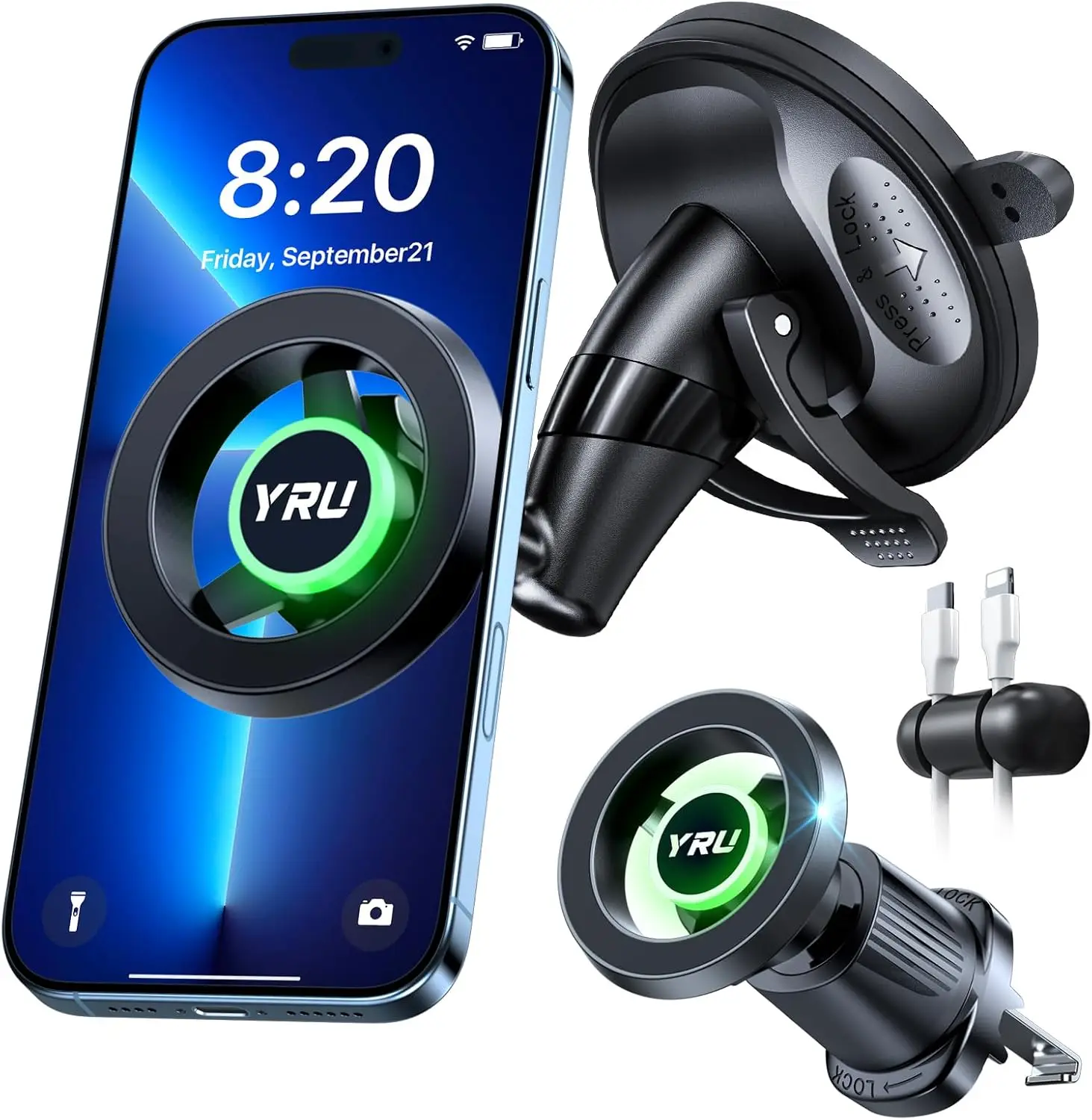 

Магнитный автомобильный держатель для телефона с сильным креплением для iPhone 17/16/15/14/13/12 Pro Max, крепление на приборную панель, черный