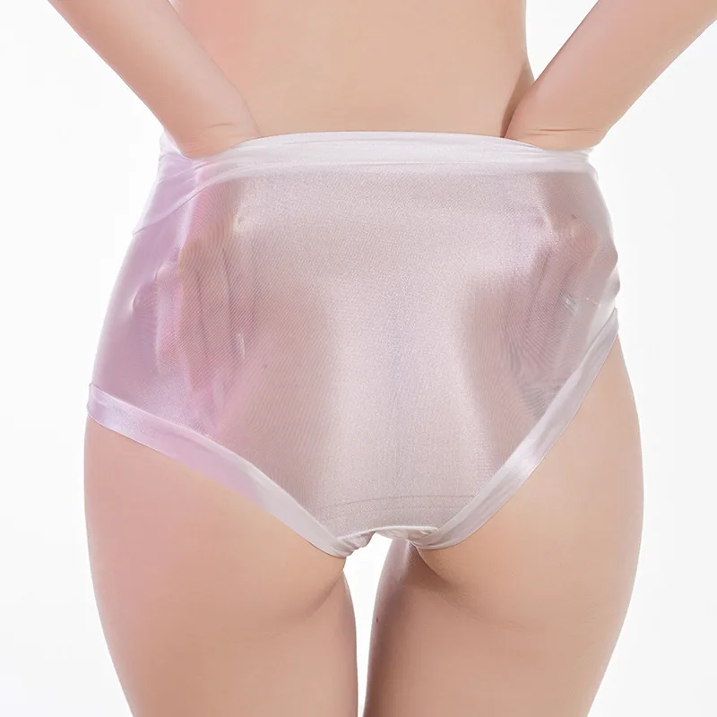 Glossy Satin Women Sexy Underwears Short Panties High Waist Briefs Lingeries Bottoms