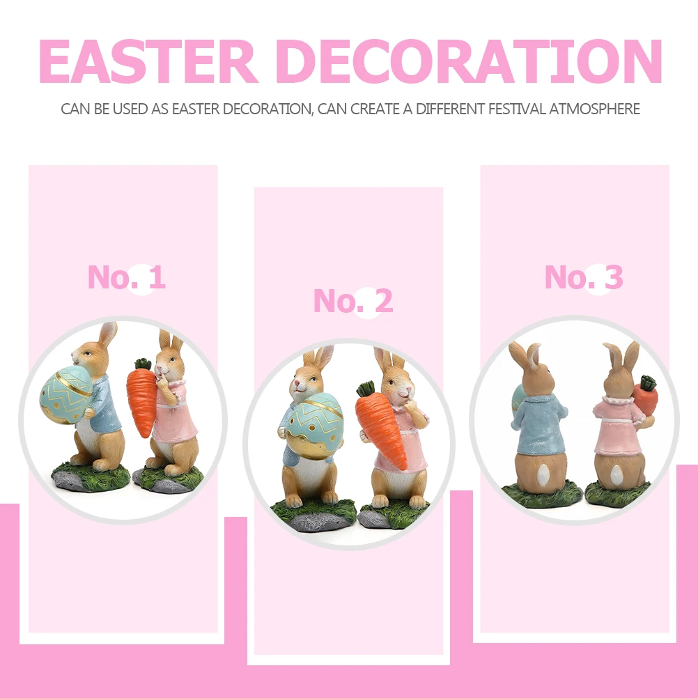 

Resin Rabbit Decoration Premium Quality Easter Bunny Statue Lovely Desktop Ornaments Easter Party Decoration Home Decor