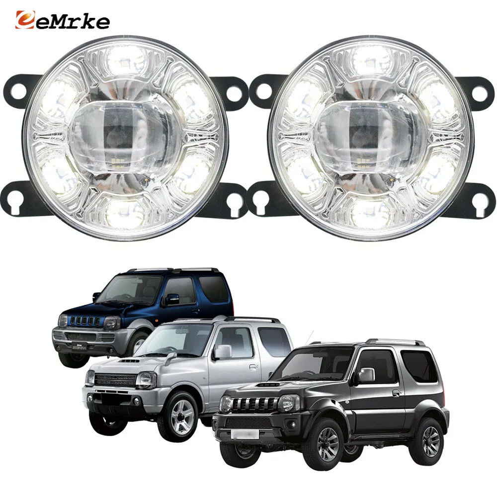 

1-Pair 2-in-1 Led Fog Lights Assembly for Suzuki Jimny JB23W Wild Wind JM43 Car PTF Clear Lens Daytime Running Lamp DRL Daylight