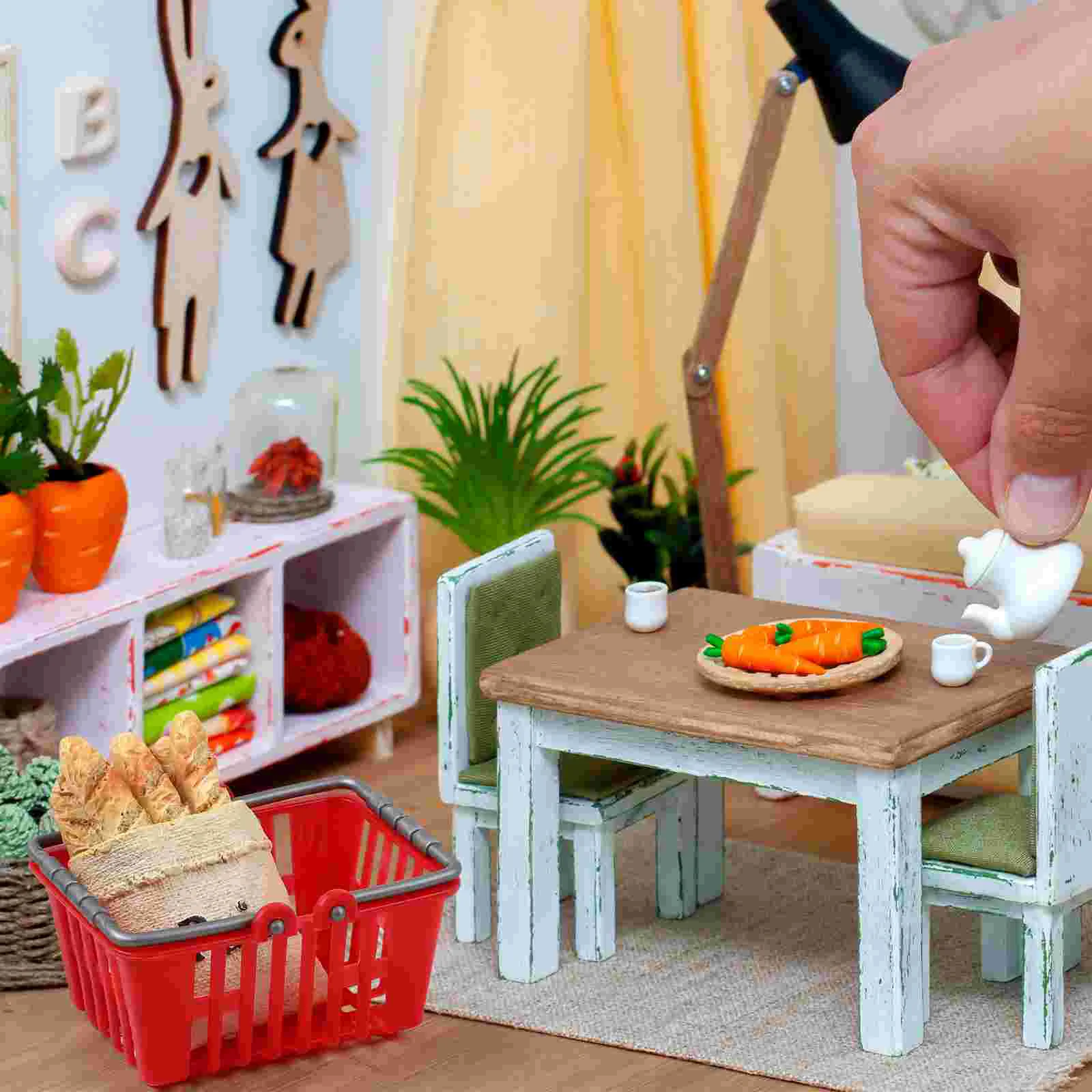 10 Pcs Mini Shopping Basket Carts for Groceries Play Store Miniature House Small Baskets Kid Tiny Toys Model Children's Baby