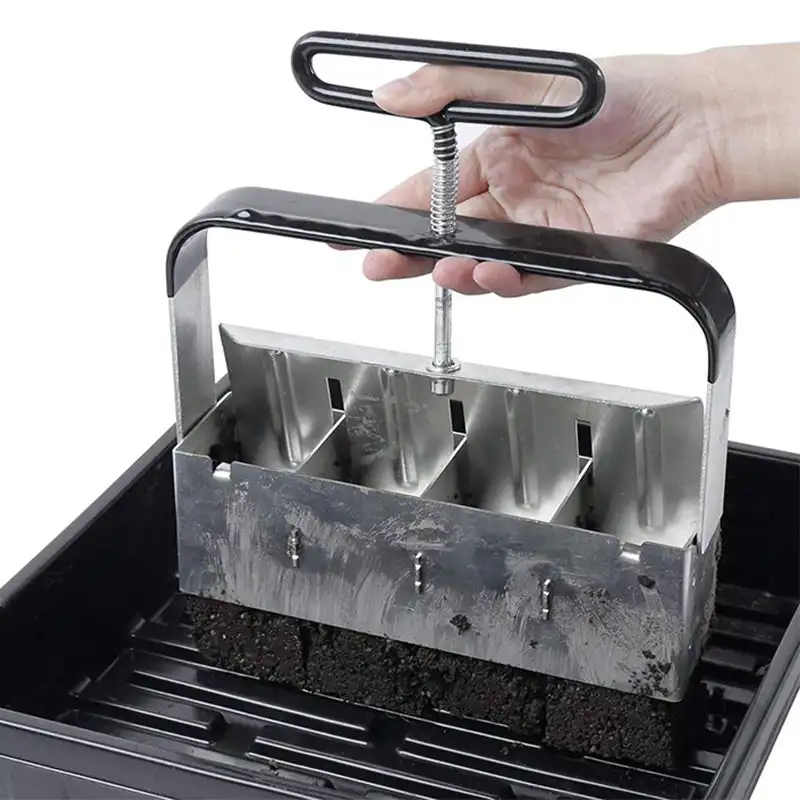 Manual Cell Soil Block Maker,Manual Eco Friendly Space Saving with Comfortable Grip Soil Blocker for Garden Soil Block