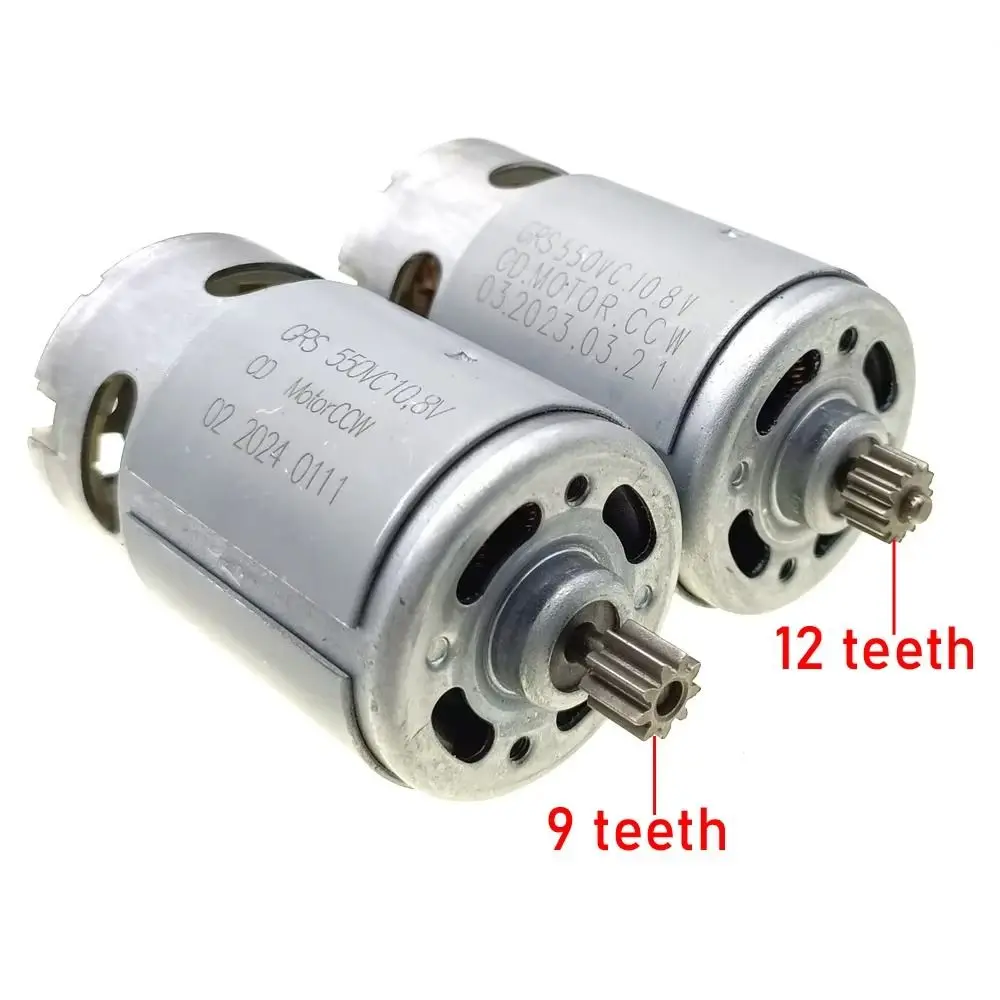 10.8V/12V/14.4V/16.8V/18V//25V RS550 Motor 12 Teeth Metal DC ELectric Motor Cordless Precision Power Tool Accessories