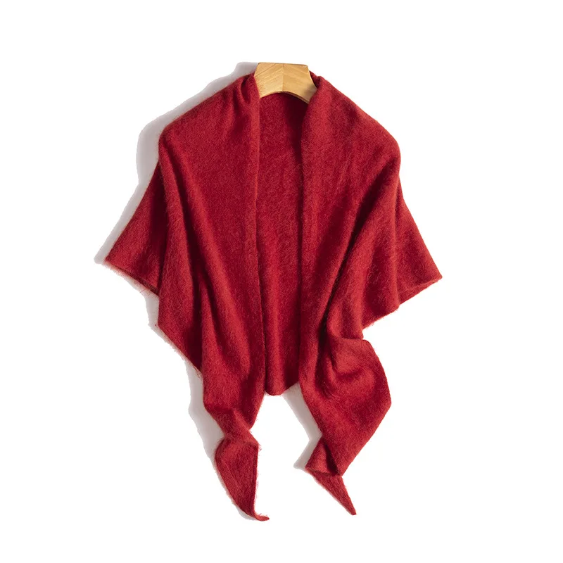 Winsleter-95.3% شال أنيق من صوف الأغنام 4.7% كشمير، الدفء، وشاح مثلث ناعم متعدد الاستخدامات للنساء، شتاء 2025 A5D714CC