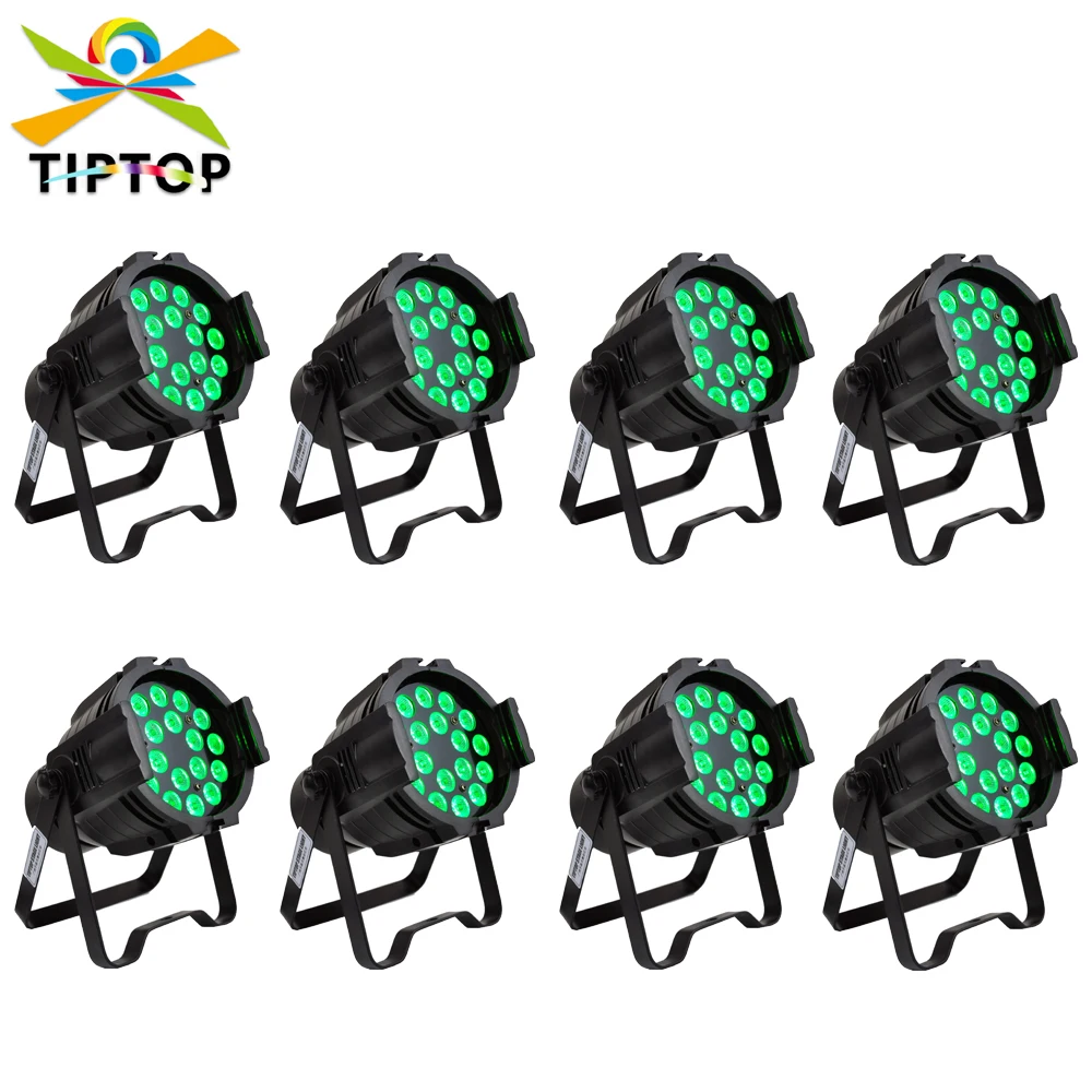 TIPTOP 18x3W RGB 3 Color Mini Led Par Light Aluminum Case Fan Cooling 25 Degree Lens Smooth Washer DMX Sound Auto Control