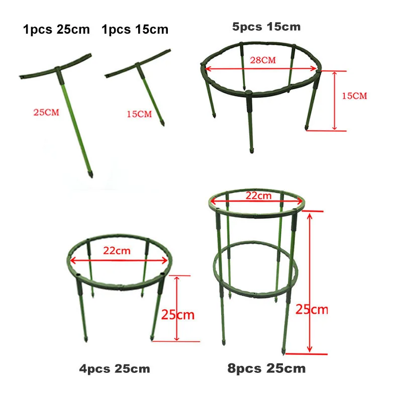 15cm 25cm Plastikowa klatka na rośliny kwiatowe Stojak na kratkę Półokrągły ogród Zielony dom Sad Pręt mocujący Narzędzie do bonsai