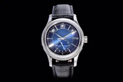 ZF 5205G blue and white color Complication function  Leather Strap Automatic Mechanical 40mm Men's watches.