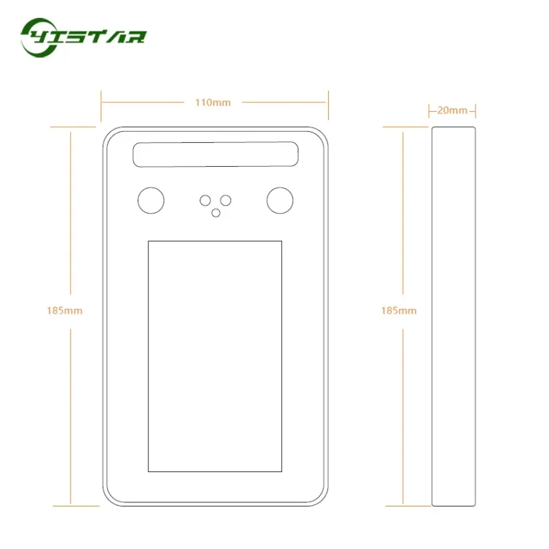 IP65 مقاوم للماء التعرف على الوجه الديناميكي وقت الحضور محطة نظام التحكم في الوصول إلى الباب مع قارئ بطاقات برنامج مجاني