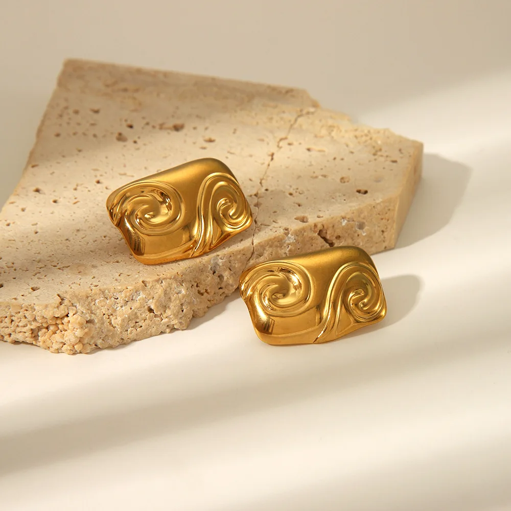 يوري مقاوم للماء الفولاذ المقاوم للصدأ معدن هندسي غير عادي قطرة استرخى أقراط منع الحساسية بيان مجوهرات مقاوم للماء