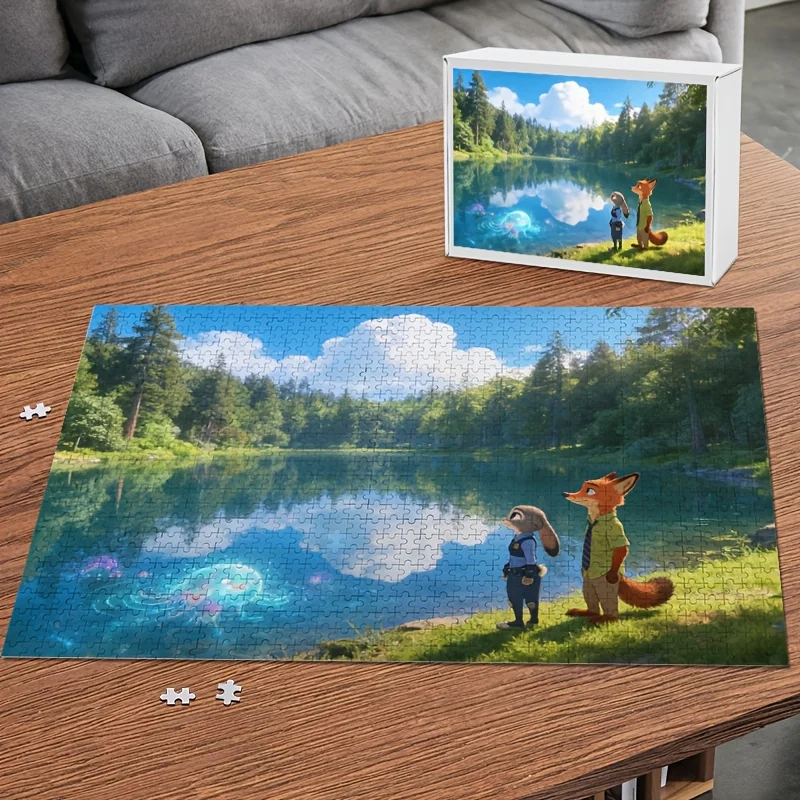 1000개 디즈니 주토피아 주디 & 닉 와일드 포스터 퍼즐 - 성인용 두뇌 자극 게임, 가족에게 적합한 도전적인 퍼즐