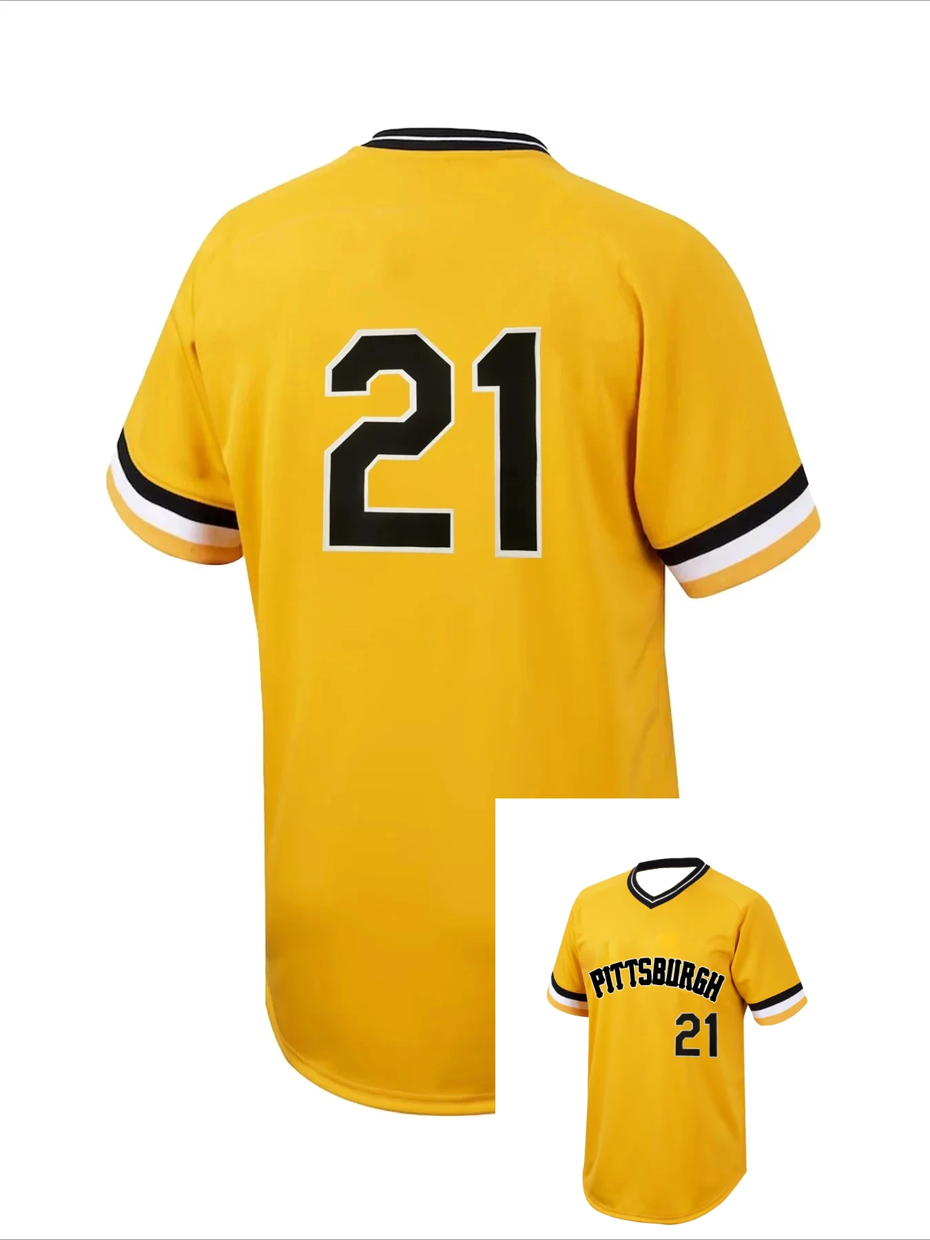Fashion Baseball Jersey Breathable Baseball Shirt Quick Dry Baseball Uniform Short Sleeve NO. 21 V-Neck T-Shirt Sweatshirt Moto