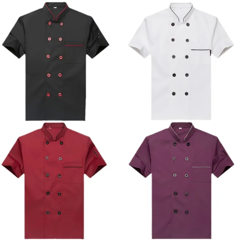 Summer Lightweight Men's Chef Uniform Wear-resistant Hotel Restaurant Catering Kitchen Outfit