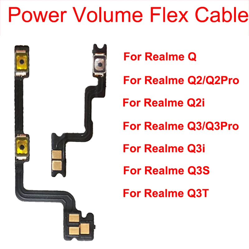 

Power Volume Button Flex Cable For Realme Q Q2 Q2i Q2Pro Q3 Q3i Q3S Q3T Q3Pro Side Volume Power Keys Ribbon Spare Parts