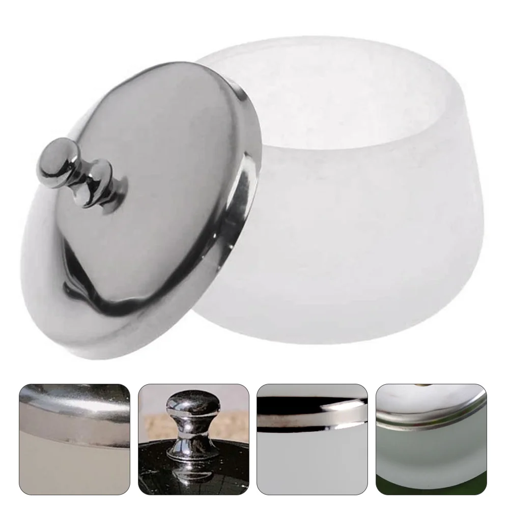 1 szt. Matowy kryształowy szklany okrągły pojemnik na płyn do usuwania lakieru do paznokci, pojemnik na płyn do paznokci, akcesoria do czyszczenia manicure